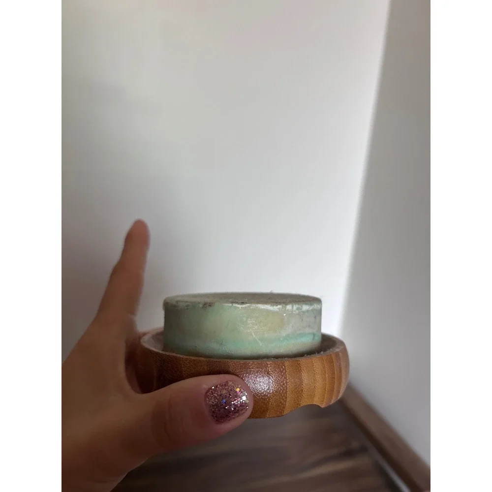Buff City Soap Shave Bar 3.5oz Narcissist with Round Wooden Draining Soap Dish